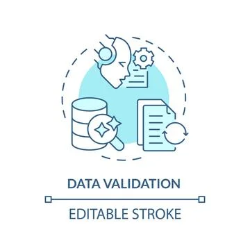 Data validation soft blue concept icon Stock Illustration