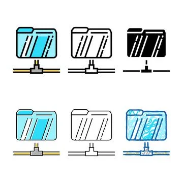 Data variants folder color icon vector Stock Illustration