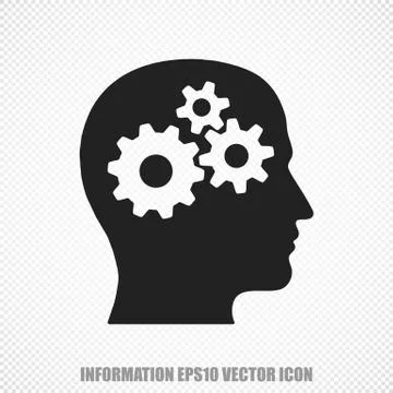 Data vector Head With Gears icon. Modern flat design Stock Illustration
