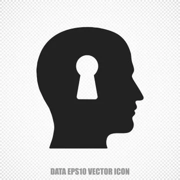 Data vector Head With Keyhole icon. Modern flat design Stock Illustration