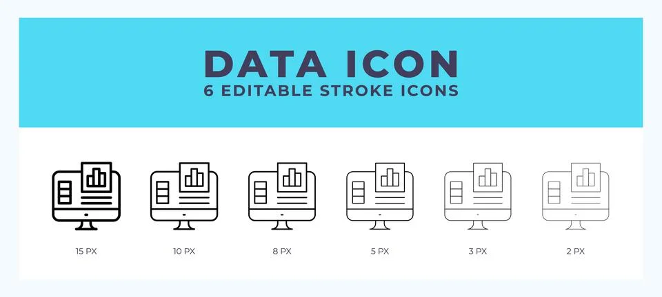 Data vector icon for web and app. Editable stroke vector illustration Stock Illustration
