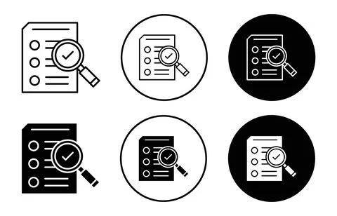 Data verification icon Outline flat Icon 스톡 일러스트