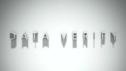 Data verify 3D title animation with shadows on a white background Stock Footage 297514843