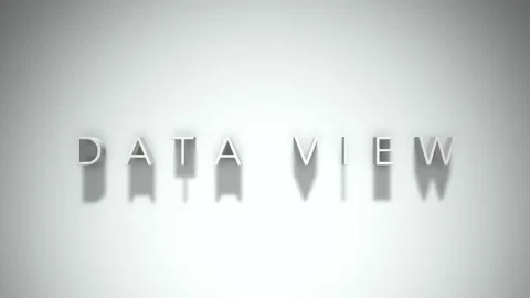 Data view 3D title animation with shadows on a white background Stock Footage 297456089