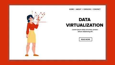 Data virtualization vector Stock Illustration