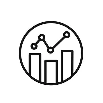 Data visualisation icon linear vector graphics sign Stock Illustration