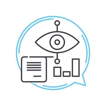 Data visualisation line icon, outline symbol, vector illustration, concept sign Illustrazione stock