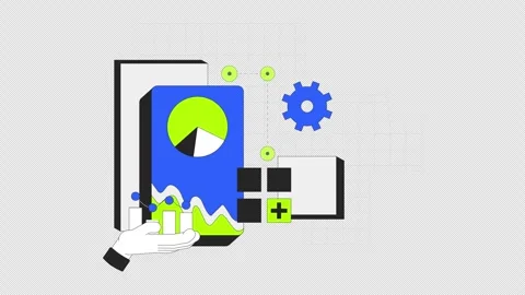 Data visualization 2D onboarding ui animation Stock Footage 318727957