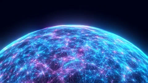 Data visualization. Abstract 3d futuristic sphere. Particles and Energy flowing. Stock-Footage 194446803
