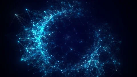Data visualization. Abstract 3d futuristic sphere. Particles and Energy flowing. Stock Footage 194447477