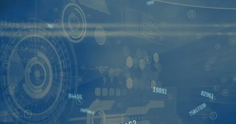 Data visualization with abstract technology elements on futuristic digital Stock Photos