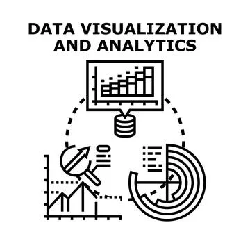 Data visualization analytics process analyzing business information Stock Illustration