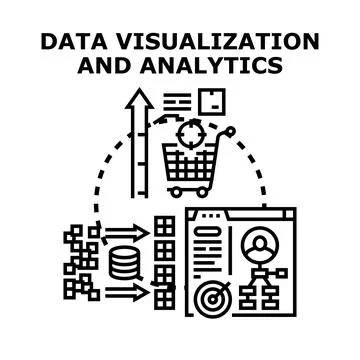 Data visualization analytics processing information concept Stock Illustration