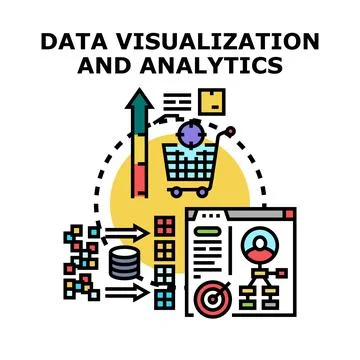 Data visualization analytics processing information concept Stock Illustration