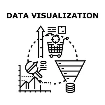 Data visualization analyzing business sales strategy 库存插图