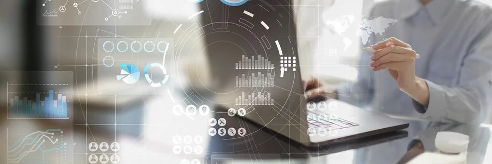 Data Visualization and Analytics for Informed Decision-Making on a Wide Banne Stock Photos