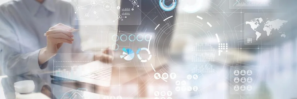 Data Visualization and Analytics for Informed Decision-Making on a Wide Banne Stock Photos