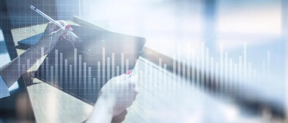 Data Visualization and Analytics Insights on a Wide Banner, Business and Tech Stock Photos