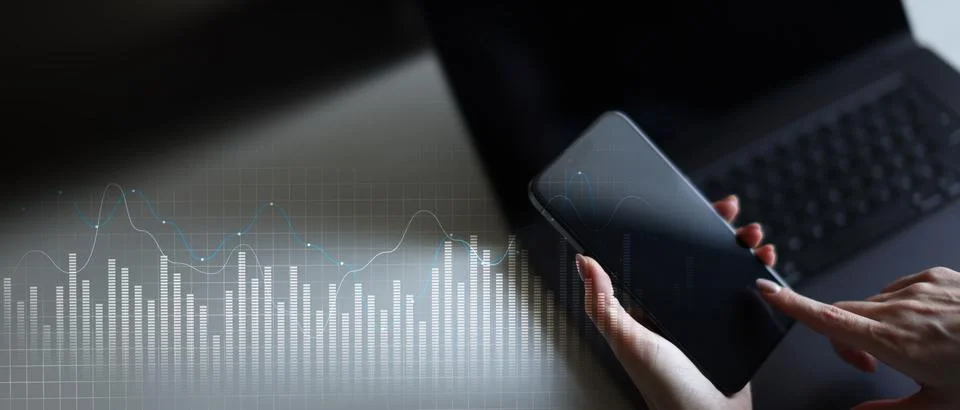 Data Visualization and Analytics Insights on a Wide Banner, Business and Tech Stock Photos