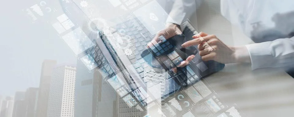 Data Visualization and Business Analytics Concept. Foto stock