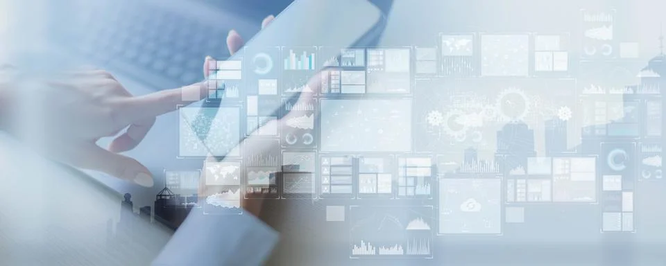 Data Visualization and Business Analytics Concept. Foto stock