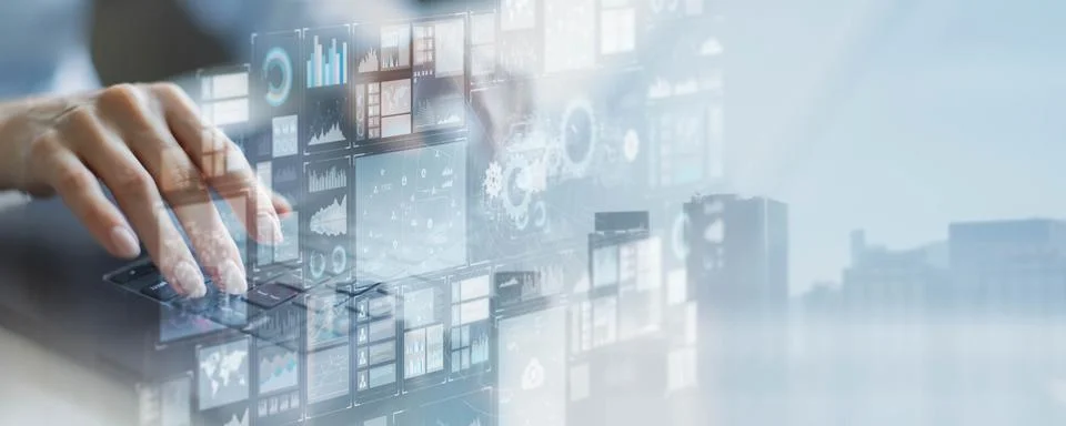 Data Visualization and Business Analytics Concept. Stock Photos