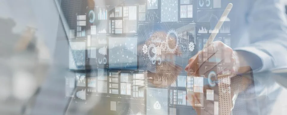 Data Visualization and Business Analytics Concept. Stock Photos
