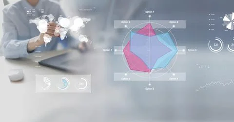 Data Visualization and Decision Analysis with Interactive Analytics. 스톡 사진