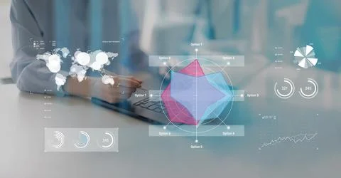 Data Visualization and Decision Analysis with Interactive Analytics. Stock Photos