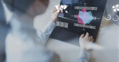 Data Visualization and Decision Analysis with Interactive Analytics. Stock Photos