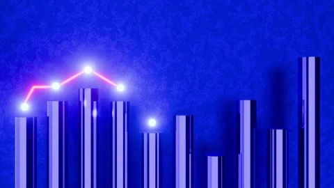 Data visualization and financial growth concept, animated bar chart Stock Footage 339645436