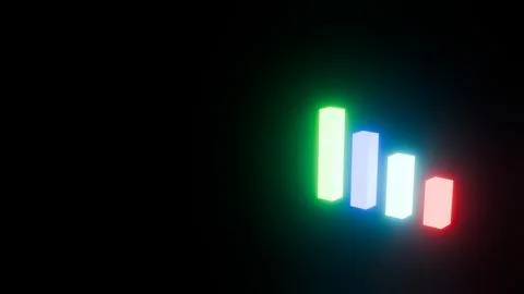 Data visualization and financial growth, glowing bar chart showing progress 스톡 일러스트