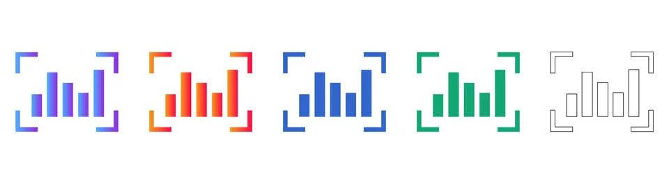 Data Visualization and Focus Icons Stock Illustration