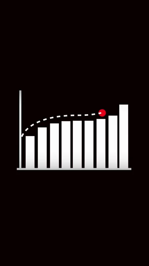 Data visualization with animated growth chart and red dot highlight vertica.. Stock Footage 321627836