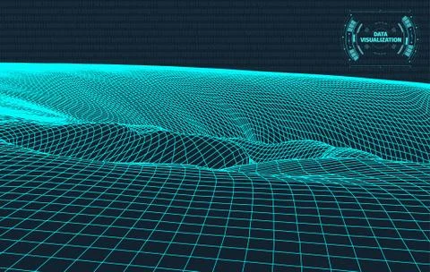 Data visualization background . Futuristic design hud element . Binary code Stock Illustration