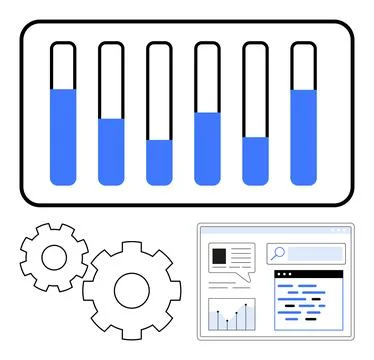 Data Visualization with Bar Chart and Interface Elements for Analysis 库存插图