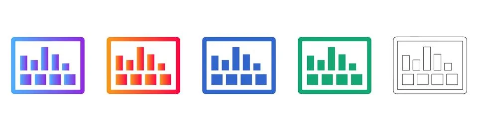 Data Visualization Bar Chart Collection Illustrazione stock