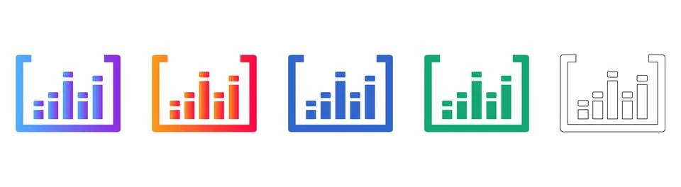 Data Visualization Bar Graph Icon Set Stock Illustration