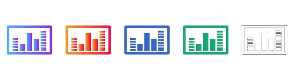 Data Visualization Bar Graph Icons 스톡 일러스트