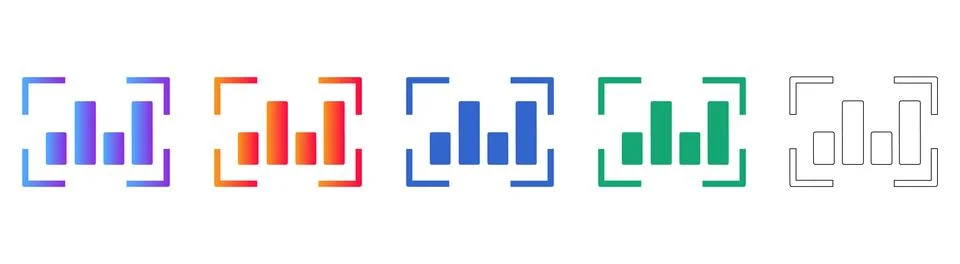 Data Visualization Bar Graph Icons Stock Illustration