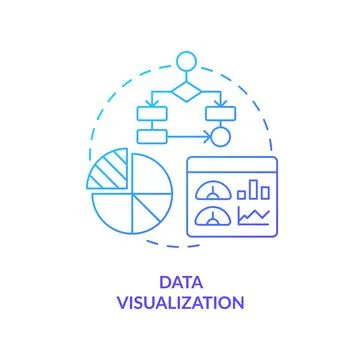 Data visualization blue gradient concept icon Illustrazione stock