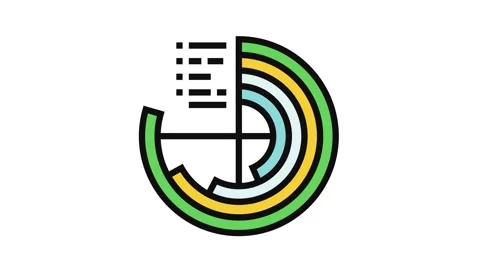 Data visualization chart deep learning color icon animation Stock Footage 326117244