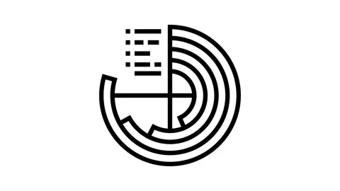 Data visualization chart deep learning line icon animation Stock Footage 326124550