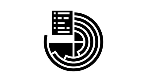 Data visualization chart deep learning glyph icon animation Stock Footage 326143980