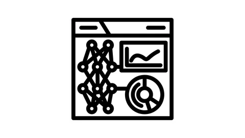 Data visualization chart deep learning line icon animation Stock Footage 326749530