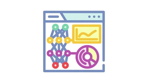 Data visualization chart deep learning color icon animation Stock Footage 327257862