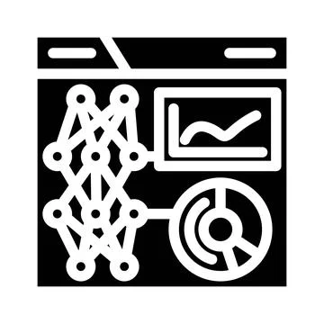 Data visualization chart deep learning glyph icon vector illustration Illustrazione stock