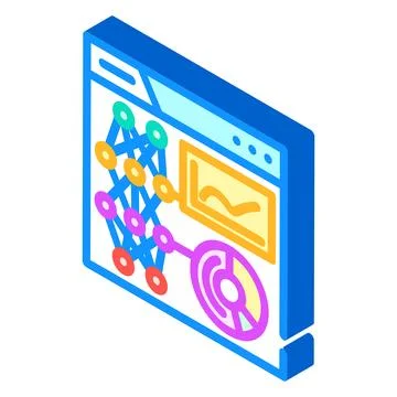 Data visualization chart deep learning isometric icon vector illustration Stock Illustration