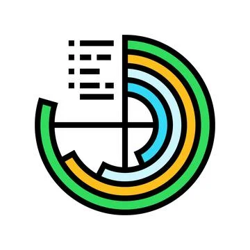 Data visualization chart deep learning color icon vector illustration Stock Illustration