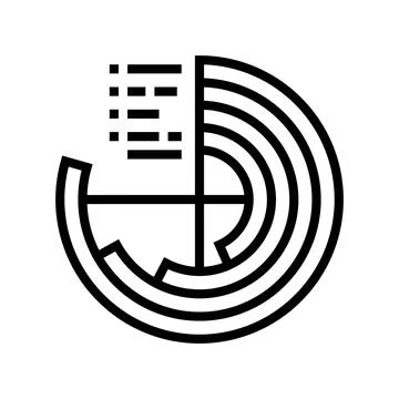 Data visualization chart deep learning line icon vector illustration Illustrazione stock